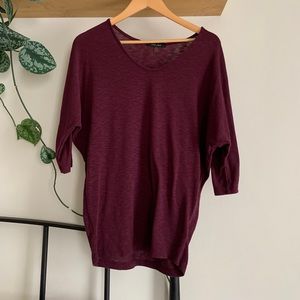 Loose burgundy blouse, S